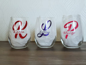 Custom Stemless Wine Glass