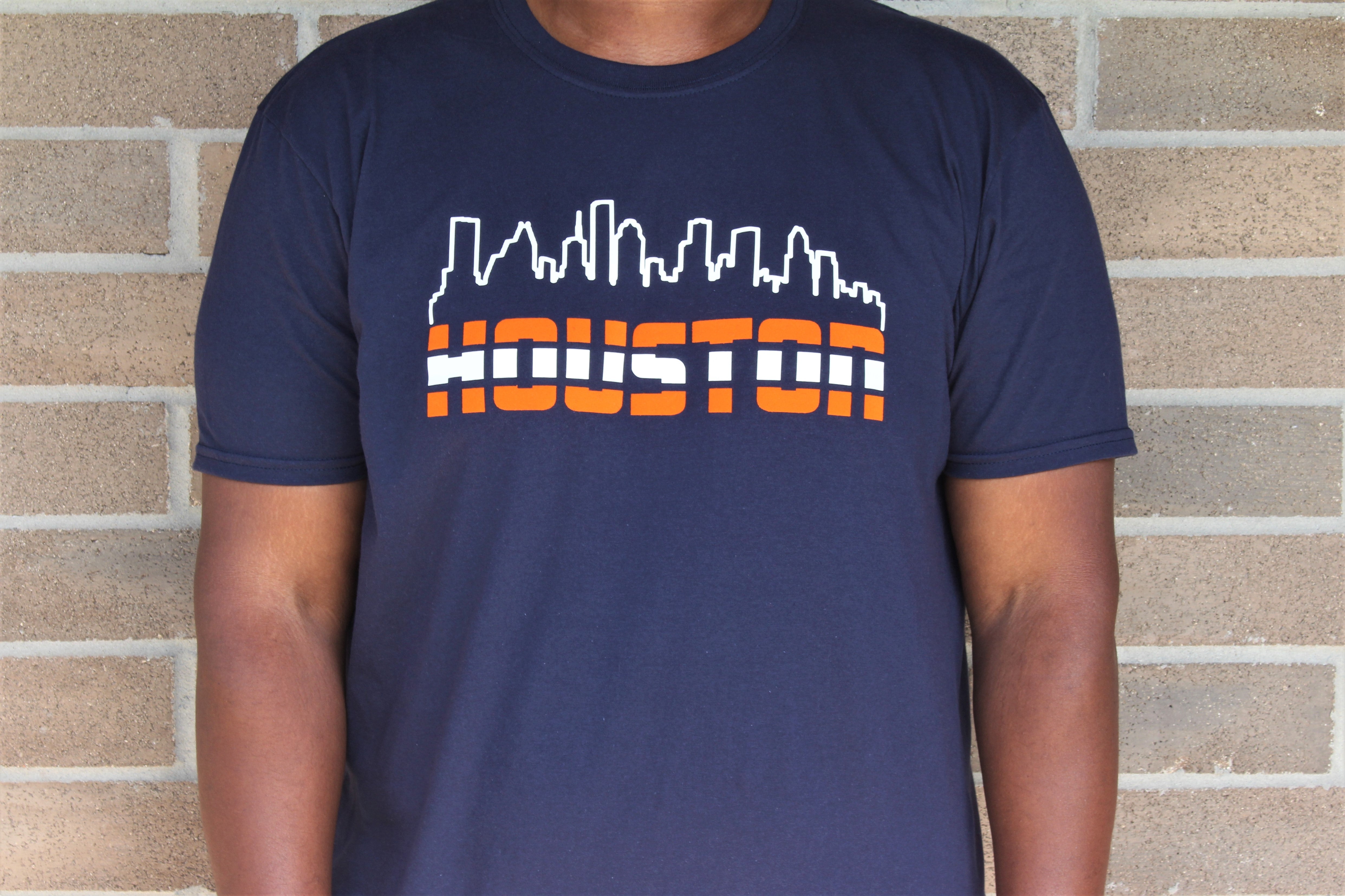 "For the City" T-Shirt- Navy/Orange